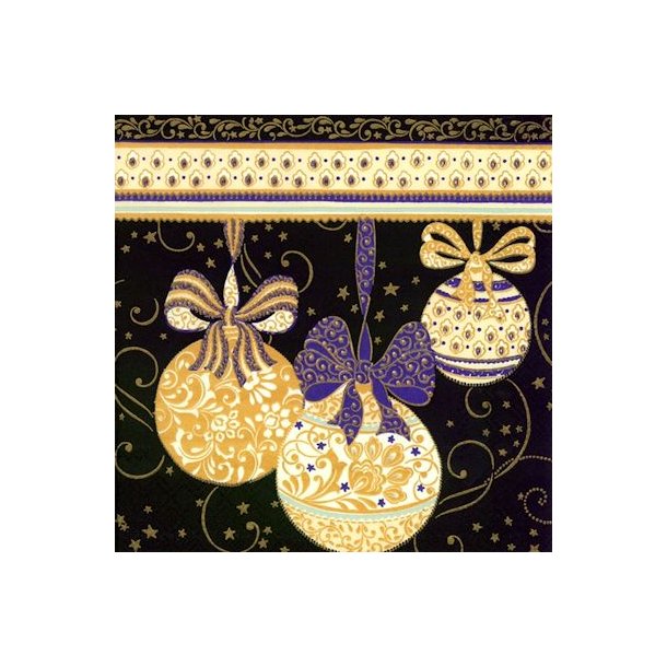 IHR: "Navidad Decorativa" sort-guld-lilla - frokostserviet