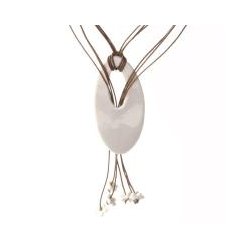 Pia Daa Design: Halssmykke - stor oval med blomster