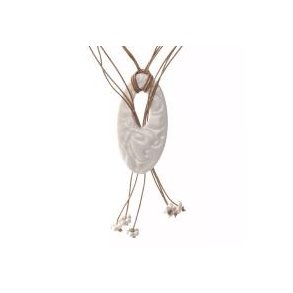 Pia Daa Design: Halssmykke - stor oval med blomster