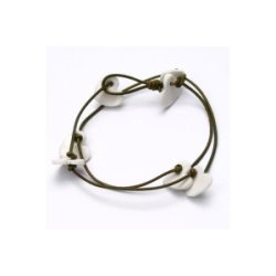 Pia Daa Design: Armb&aring;nd, hvide hjerter